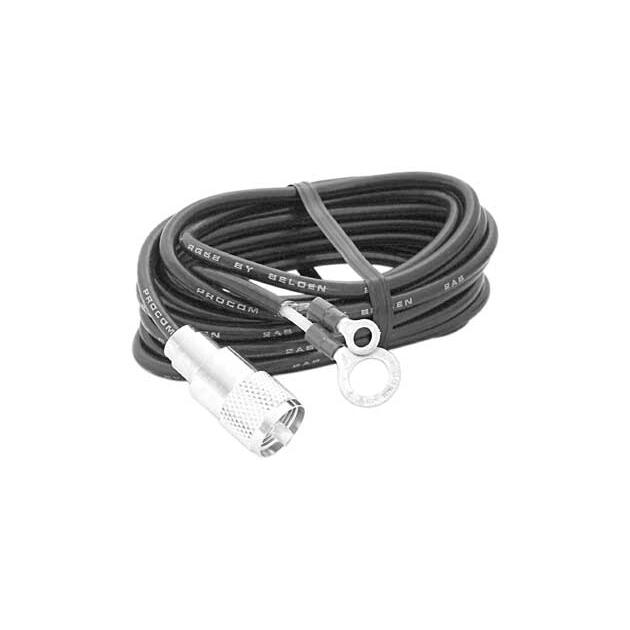 Procomm PL18XJ 18' Rg58a/u Coax Cable With 1 Pl259 & Lugs Procomm