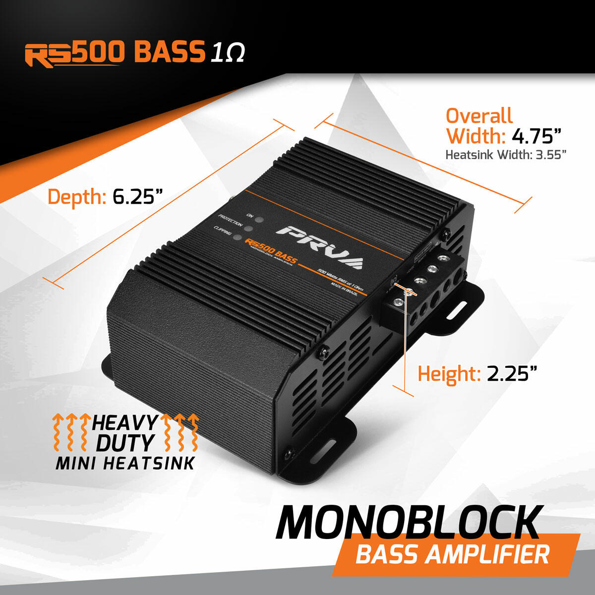 PRV Audio RS500 BASS 1 Ohm 1 Channel Monoblock Amplifier PRV Audio