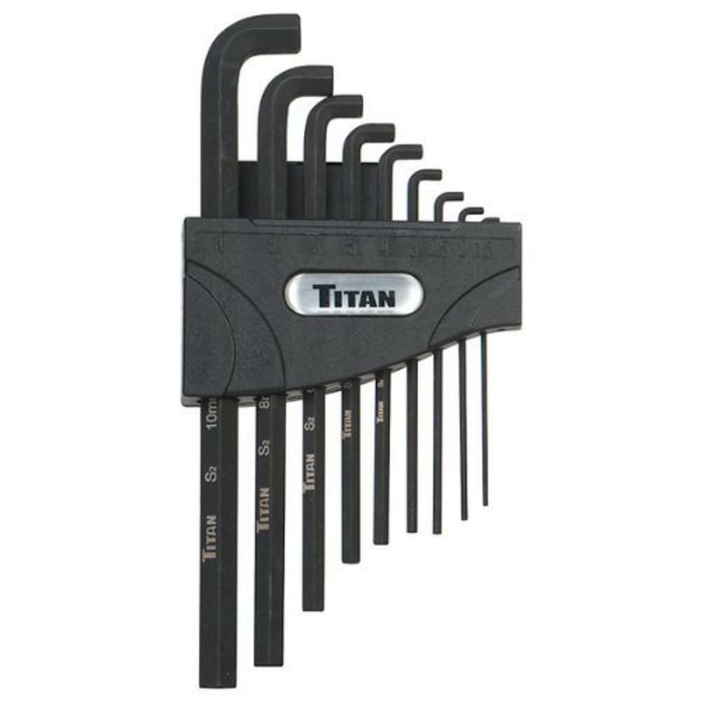Titan Tools 12738 9 Pc Metric Low Profile Hex Key Set 1.5 Up To 10mm Titan Tools
