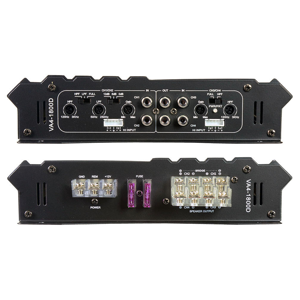 Power Acoustik VA4-1800D  Vertigo Series 4 Channel Amplifier 1800W Max Power Acoustik