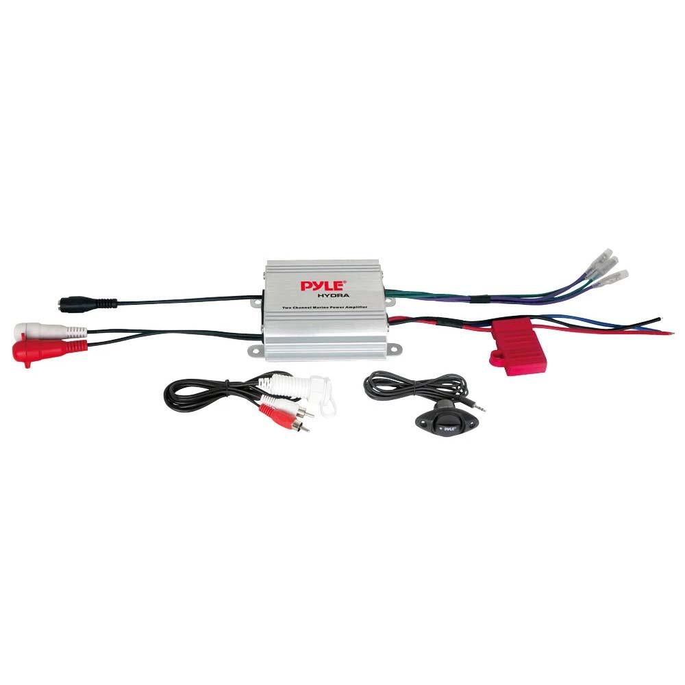 Pyle PLMRMP1A  Marine 2 Channel Amplifier 400W MAX - Silver fiinish Pyle