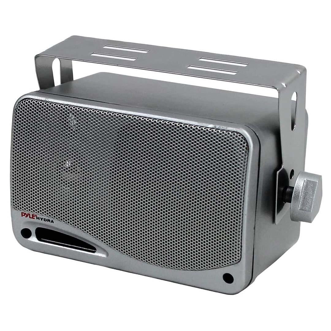 Pyle PLMR24S  Marine 3-Way Box Speakers with 3.5” Woofer (Silver) Pyle