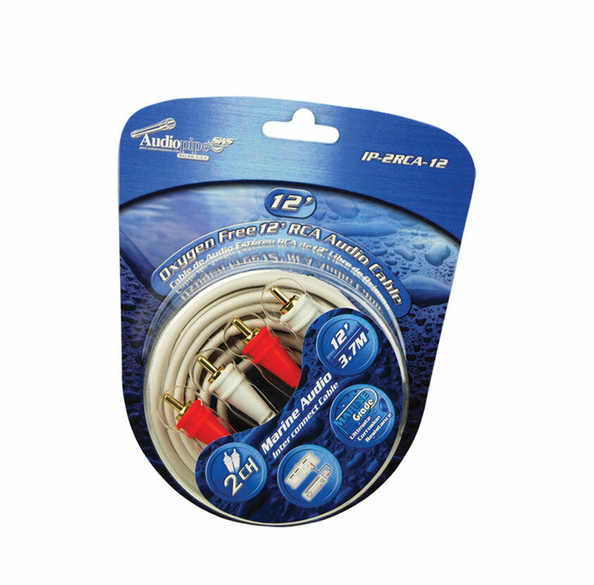 Audiopipe IP-2RCA-12 Oxygen Free 12 (3.7 m) 2-Channel Marine Grade RCA Audio Cable Audiopipe