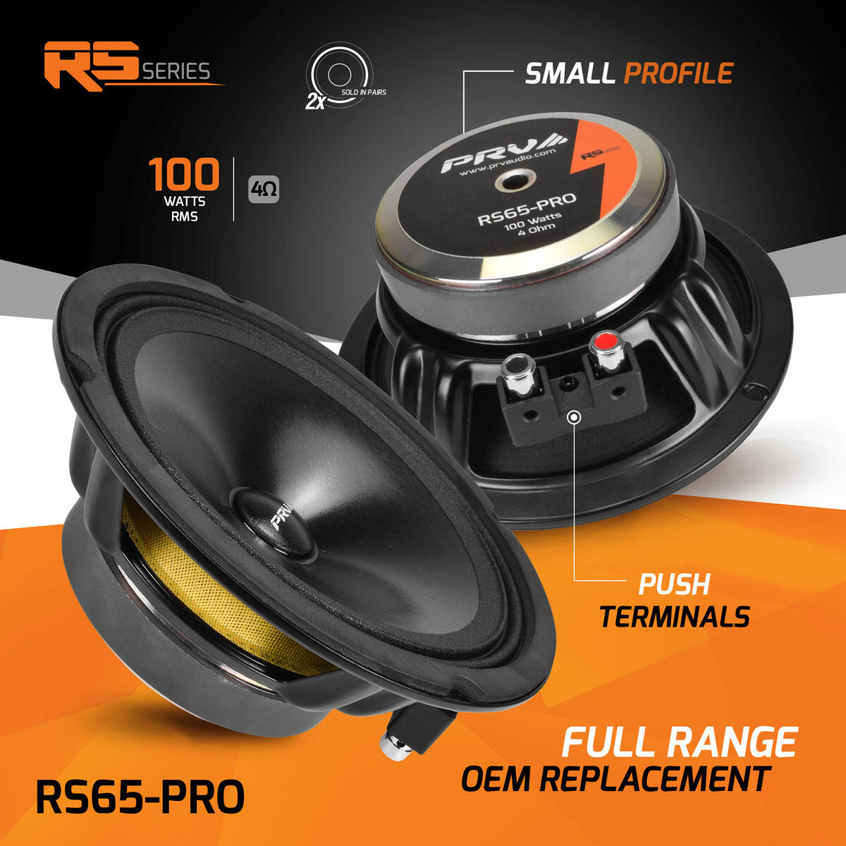 PRV Audio RS65-PRO 6.5 Full Range Car Speakers PRV Audio