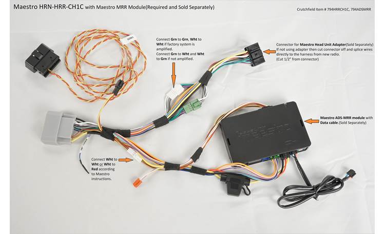 iDatalink HRN-HRR-CH1 Connect a new car stereo and retain steering wheel controls and factory amp in select 2007-20 Chrysler-made vehicles ( ADS-MRR or ADS-MRR2 module also required ) (Black) Maestro