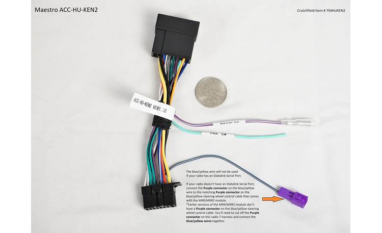 iDatalink ACC-HU-KEN2 Connect select Kenwood and JVC radios to compatible iDatalink T-harnesses Maestro