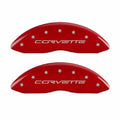MGP Caliper Covers - Brake Caliper Covers 2006-2013 Chevrolet Corvette (Big Brake Only) - Front and Rear Set - Red MGP Caliper Covers