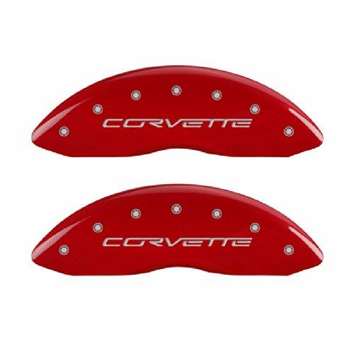 MGP Caliper Covers - Brake Caliper Covers 2006-2013 Chevrolet Corvette (Big Brake Only) - Front and Rear Set - Red MGP Caliper Covers