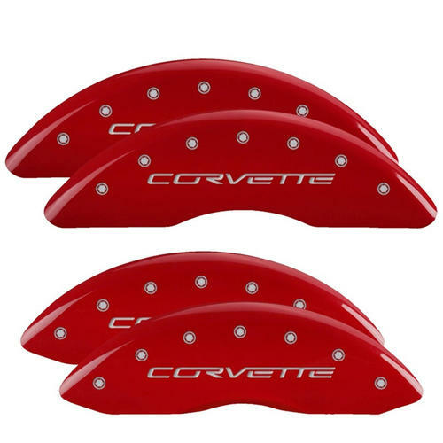 MGP Caliper Covers - Brake Caliper Covers 2006-2013 Chevrolet Corvette (Big Brake Only) - Front and Rear Set - Red MGP Caliper Covers