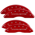 MGP Caliper Covers - Brake Caliper Covers 2006-2013 Chevrolet Corvette (Big Brake Only) - Front and Rear Set - Red MGP Caliper Covers
