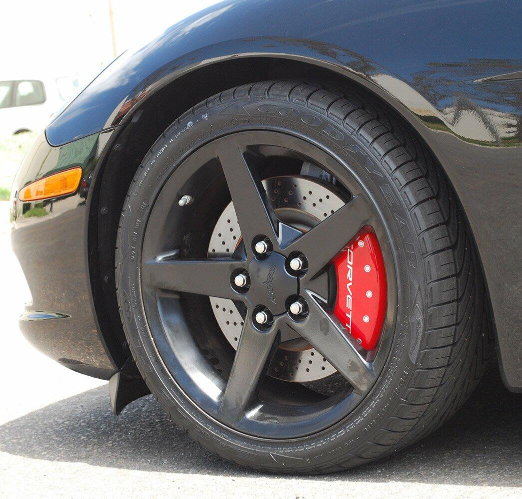 MGP Caliper Covers - Brake Caliper Covers 2006-2013 Chevrolet Corvette (Big Brake Only) - Front and Rear Set - Red MGP Caliper Covers