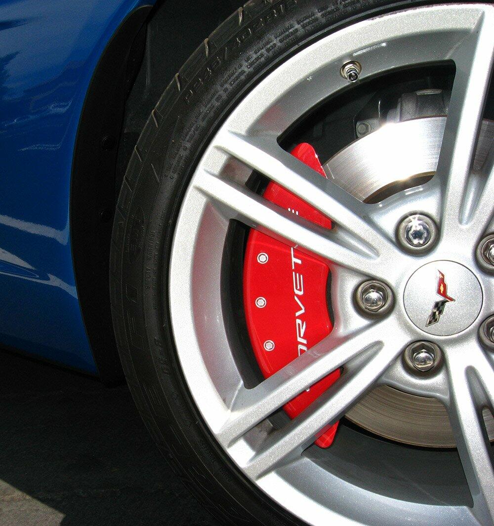 MGP Caliper Covers - Brake Caliper Covers 2006-2013 Chevrolet Corvette (Big Brake Only) - Front and Rear Set - Red MGP Caliper Covers