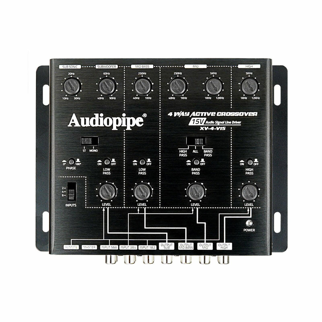Audiopipe XV-4-V15 4-Way Active Crossover (XV-4-V15) Audiopipe