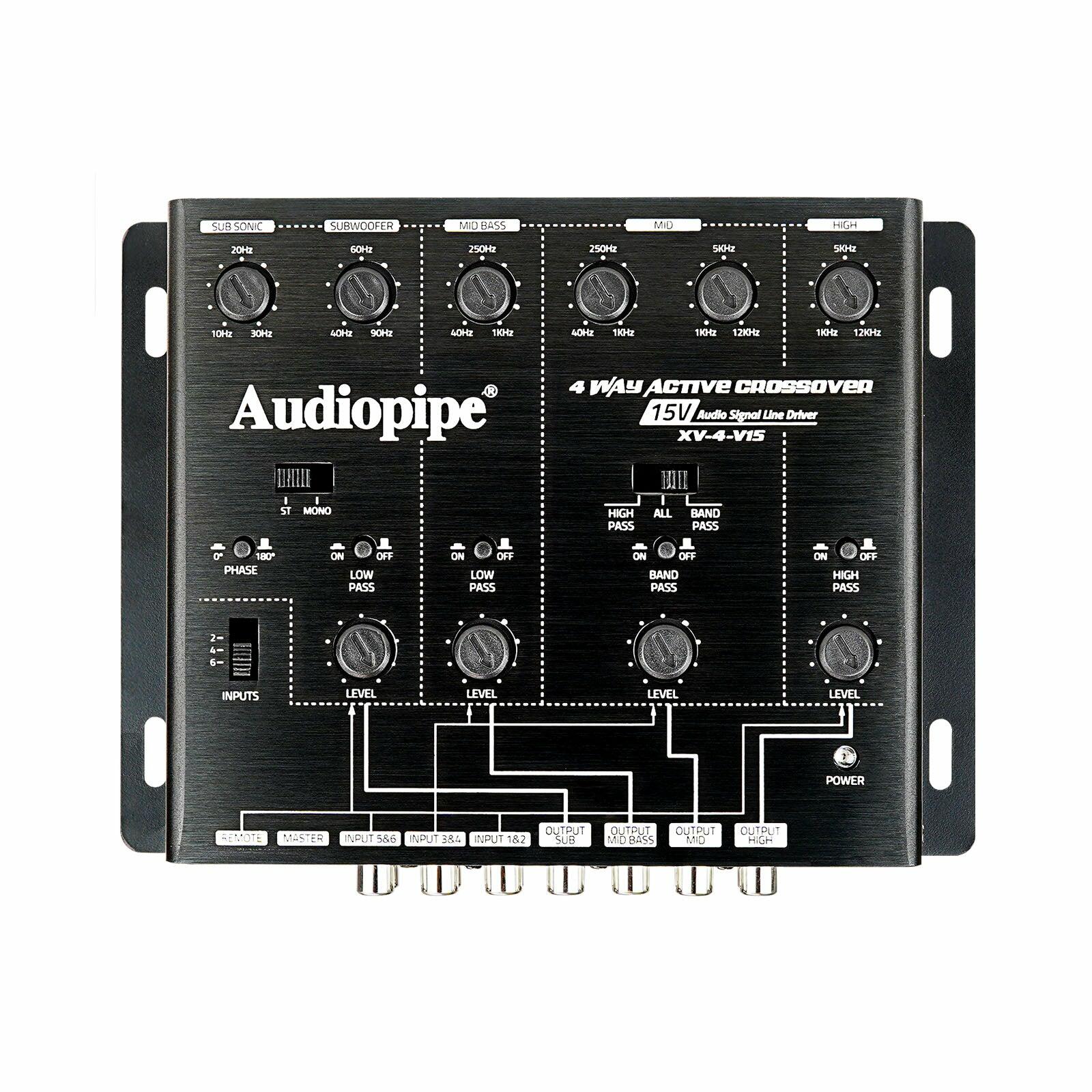 Audiopipe XV-4-V15 4-Way Active Crossover (XV-4-V15) Audiopipe