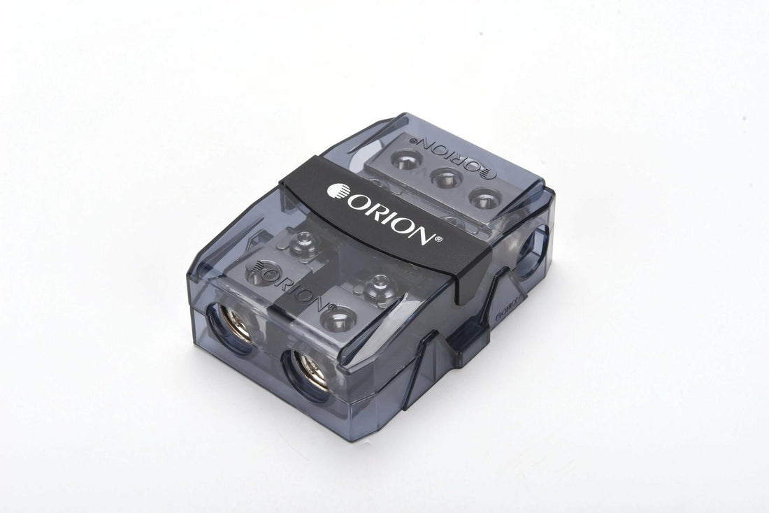 Orion OWFHM30204 3 x 0 Gauge In - 2 x 4 / 2 Gauge Out Nickel Plated Mini ANL Power Distribution Block Audiopipe
