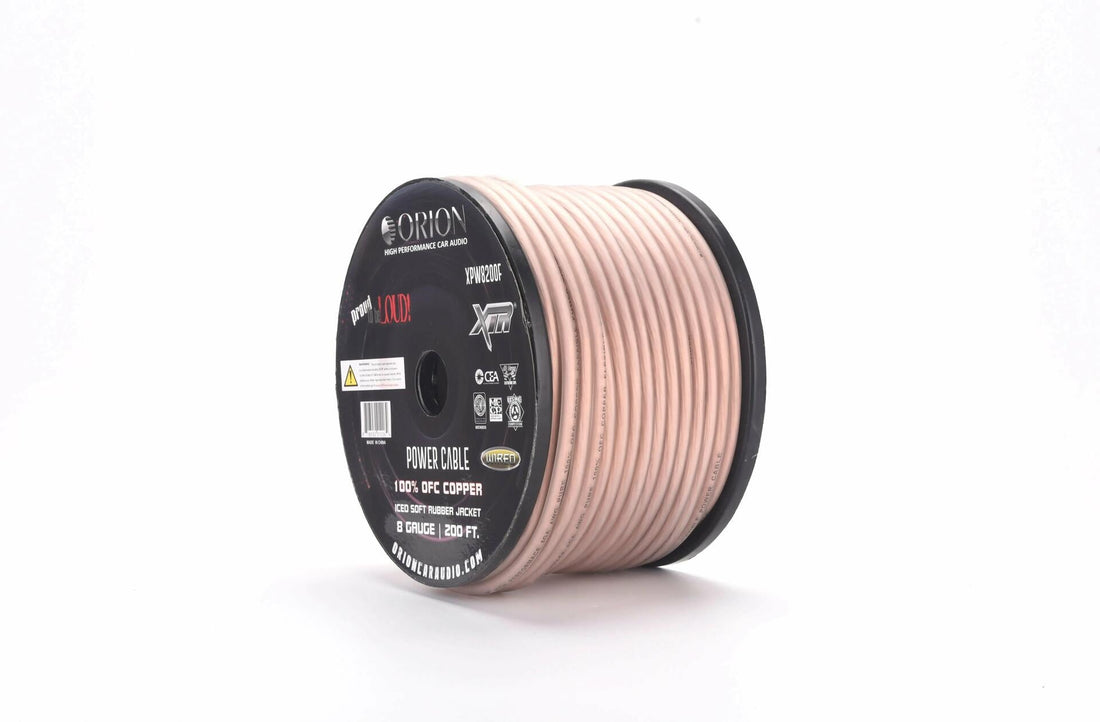 Orion XPW8200F 8 Gauge Wire Roll (200ft) OFC Pure Copper Power & Ground Cable Audiopipe