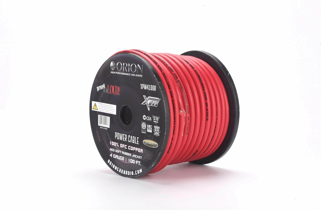 Orion XPW4100R 4 Gauge 100% OFC Power Wire 100ft Pure Copper Amp Battery Cable (Red) Audiopipe