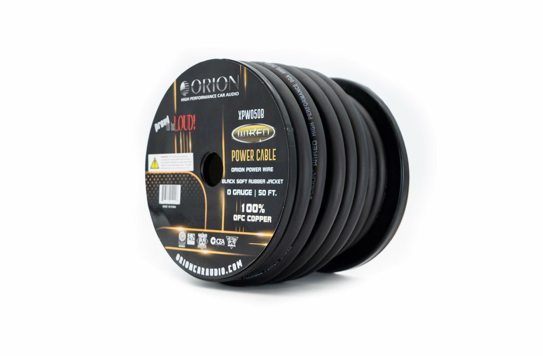 Orion XPW050B 0 Gauge 100% OFC Power Wire 50ft Pure Copper Amp Battery Cable (Black) Audiopipe