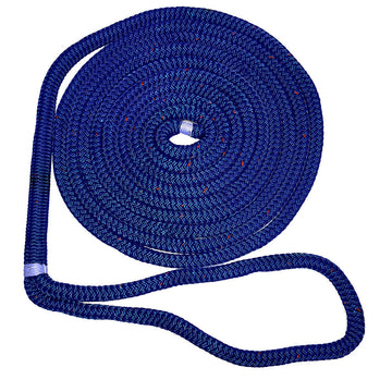 New England Ropes 3/8" Double Braid Dock Line - Blue w/Tracer - 15' (C5053-12-00015) New England Ropes