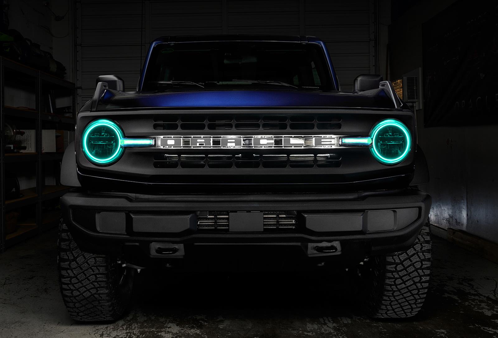 Oracle Lighting 1471-335 Halo Kits 1471-335 Headlight Halo Kit, 2021-2022 Ford Bronco ColorSHIFT® Headlight Halo Kit w/DRL Bar - Base Headlights ORACLE