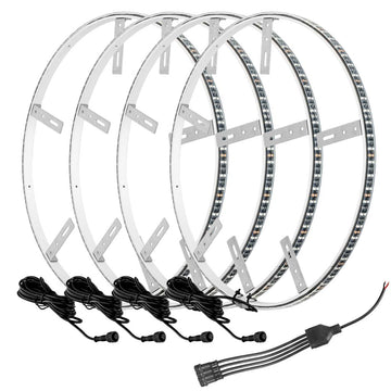 Oracle Lighting 4228-001 Illuminated LED Wheel Rings 4228-001 Accent Lights, Wheel Ring Lights, Double LED, White, Waterproof, Kit ORACLE