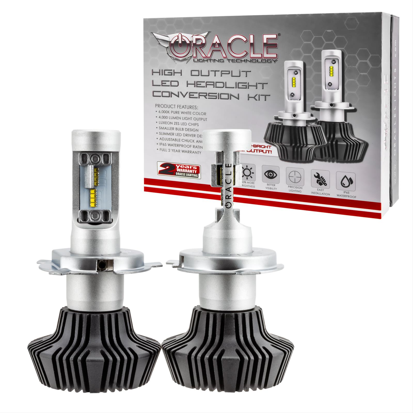 Oracle Lighting 5231-001 Replacement LED Headlight Bulbs 5231-001 Light Bulbs, LED Headlight Bulbs, H4, White, 4,000 Lumens, Kit ORACLE
