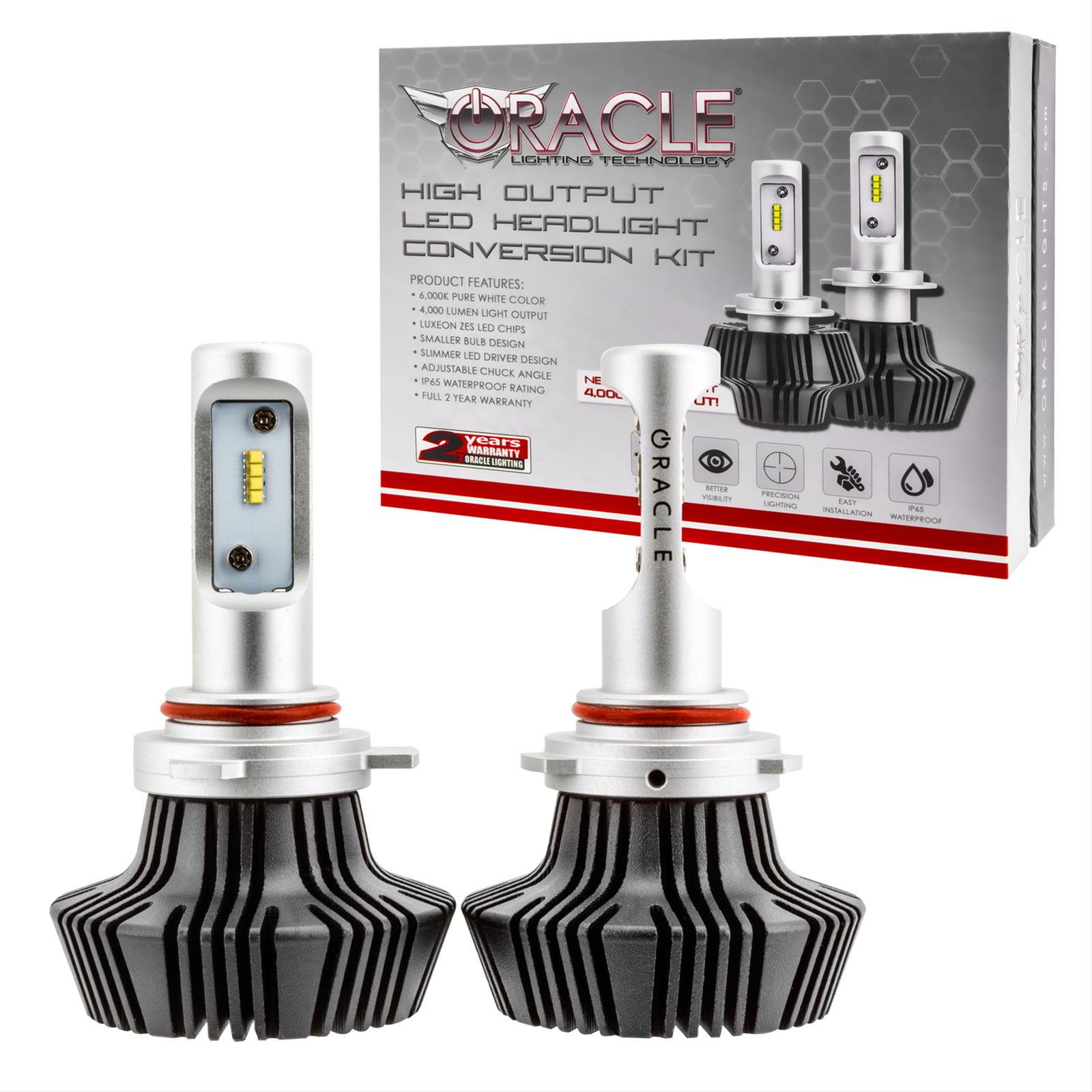 Oracle Lighting 5242-001 Replacement LED Headlight Bulbs 5242-001 Light Bulbs, LED Headlight Bulbs, 9012, White, 4,000 Lumens, Kit