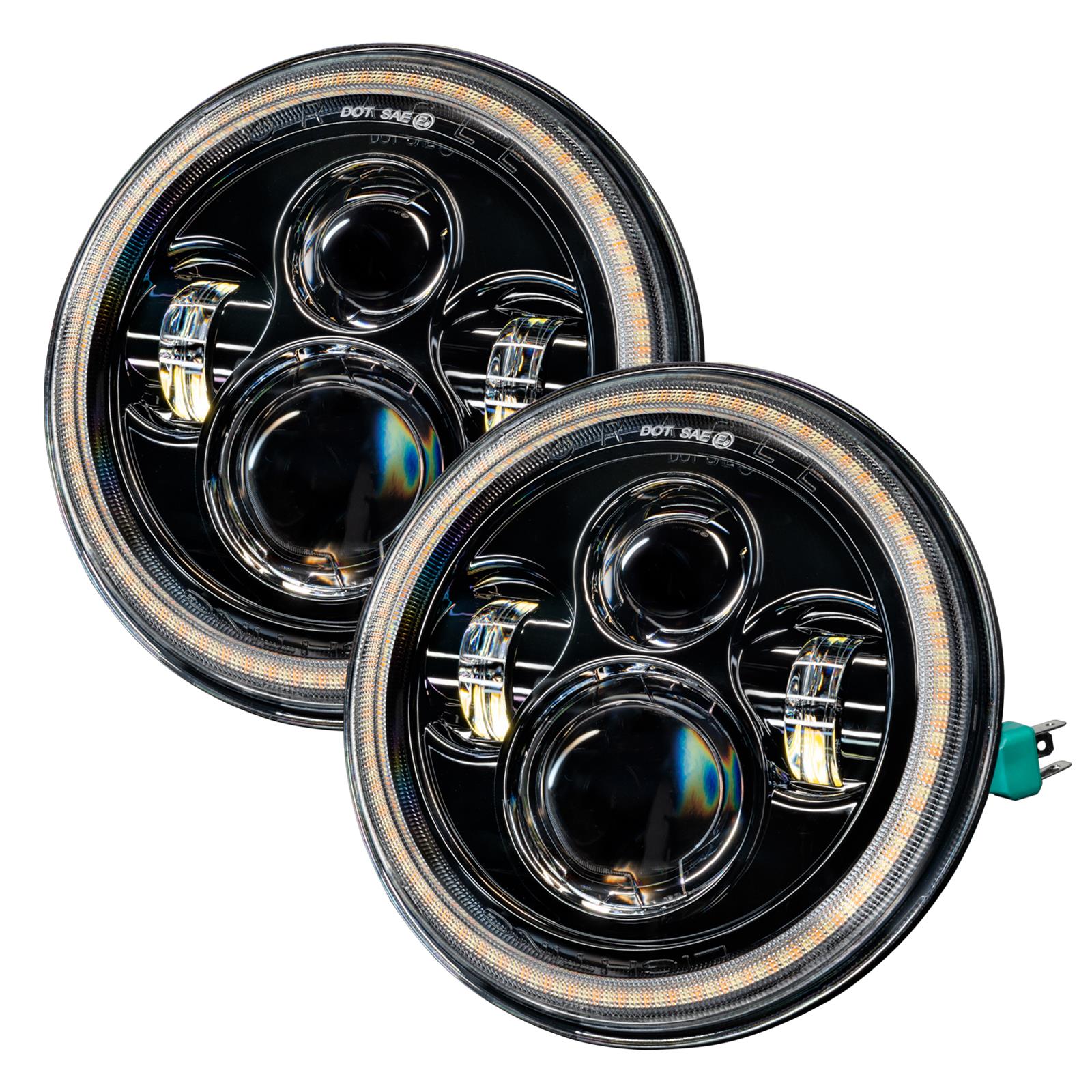 Oracle Lighting 5769-123 7 in. High-Powered LED Headlights 5769-123 Headlights, 7 in. High Powered LED, with SwitchBack Turn Signal, Jeep, Black Bezel, Pair