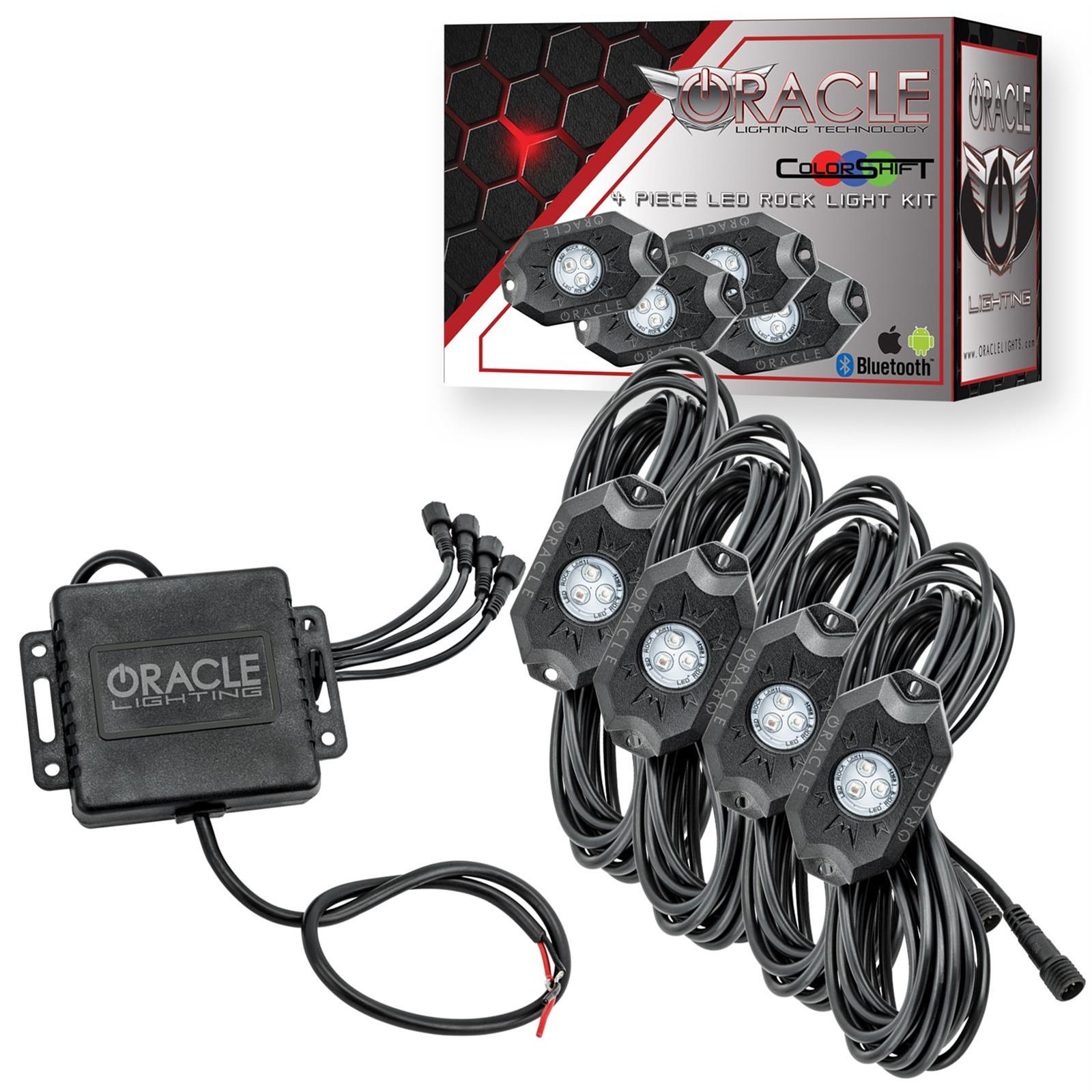 Oracle Lighting 5796-333 ColorSHIFT LED Rock Light Underbody Kits 5796-333 Auxiliary Lights, Underbody, Bluetooth, ColorSHIFT Rock Lights, Set of 4, Kit
