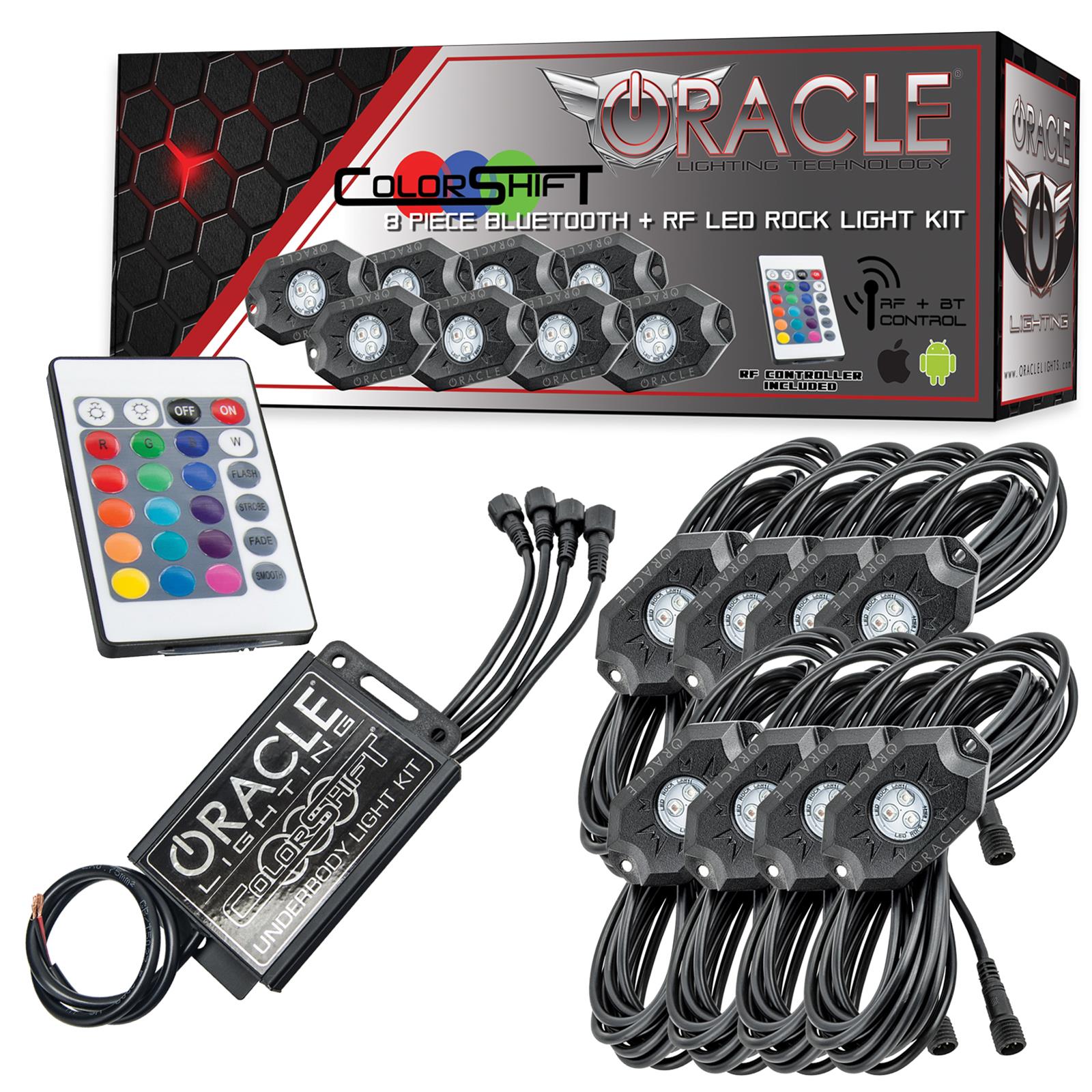Oracle Lighting 5819-333 ColorSHIFT LED Rock Light Underbody Kits 5819-333 Auxiliary Lights, Underbody, Bluetooth, Wireless Remote, ColorSHIFT Rock Light, Kit ‎Allstar Performance