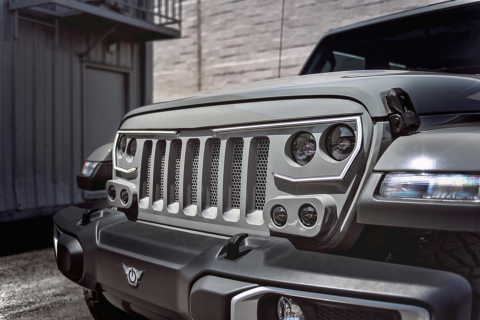 Oracle Lighting 5837-PRO Vector Series Grilles 5837-PRO Grille, Vector Series, Complete, Main Grille, ABS Plastic/Polycarbonate, Vertical Bar, Black, Jeep, Each 3D MAXpider