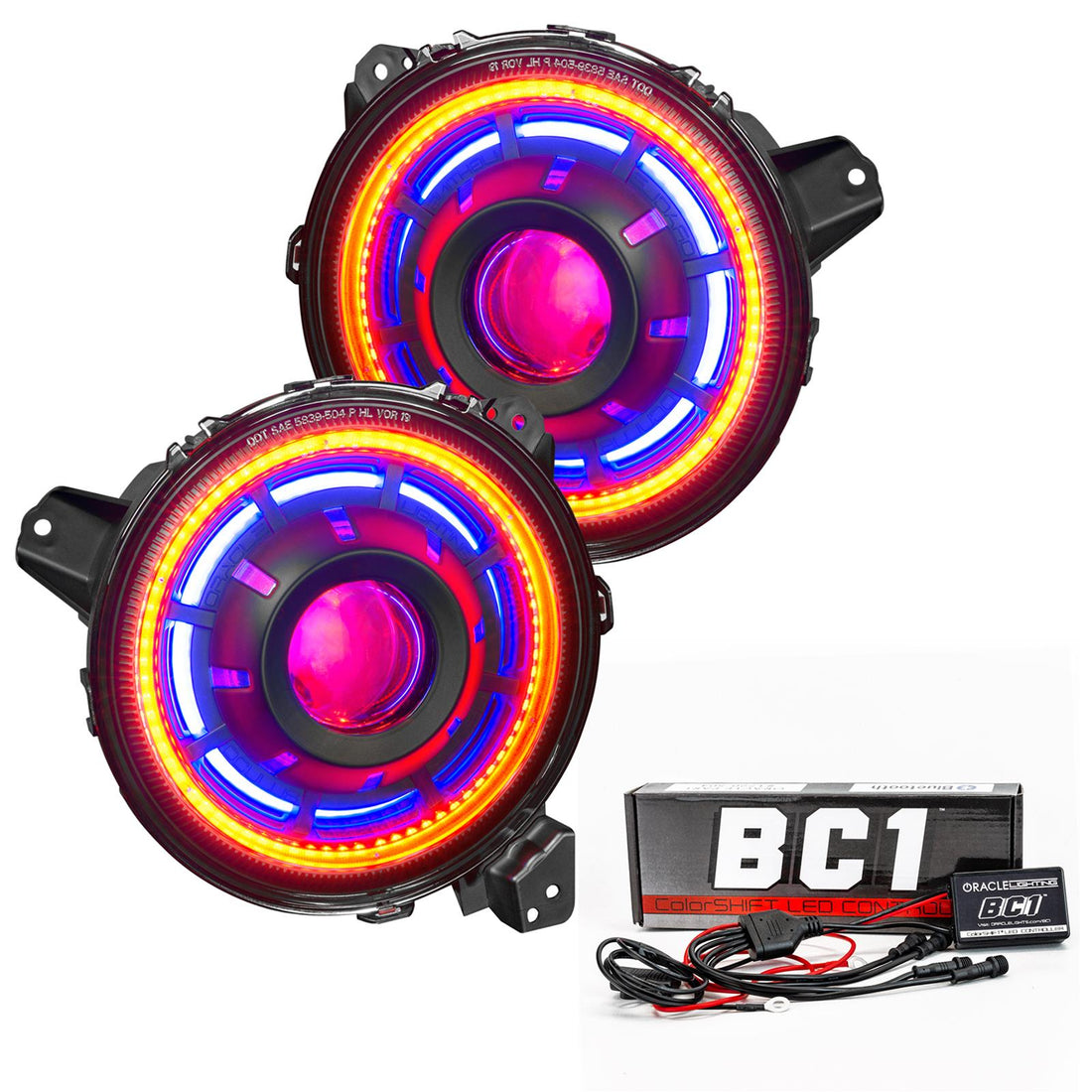 Oracle Lighting 5839-335 Oculus ColorSHIFT Bi-LED Projector Headlights 5839-335 Headlights, Oculus, ColorSHIFT, Projector, Black Bezel, with BC1 Controller, Jeep, Pair ‎Allstar Performance