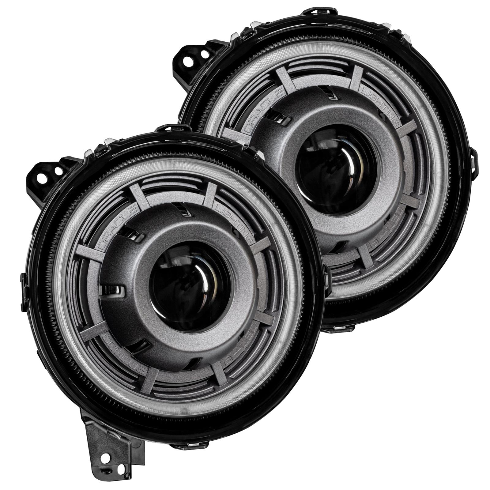 Oracle Lighting 5839-504 Oculus Bi-LED Projector Headlights 5839-504 Headlights, 9 in. Diameter, Oculus, 5,200 Lumens, Matte Black Bezel, Jeep, JL/JT, Pair