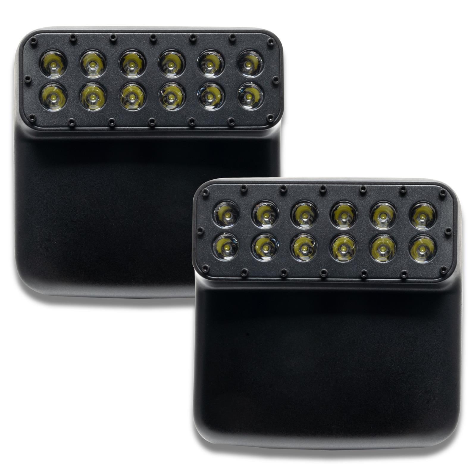 Oracle Lighting 5855-001 LED Mirrors 5855-001 Side View Mirrors, Oracle, LED, Off-Road Side Mirrors, Plastic Housing, Black, 45 Degree Angle Beam, 2,200 Lumens, Jeep, Wrangler JL, Gladiator, Pair ORACLE