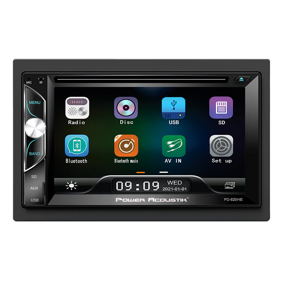 Estéreo para coche Power Acoustik PD-620HB de 6,2″ con DVD, CD/MP3 y Bluetooth.