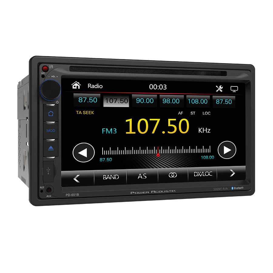 Power Acoustik PD-651B Double DIN DVD/CD, AM/FM Receiver w/ Bluetooth & Android PhoneLink Omega