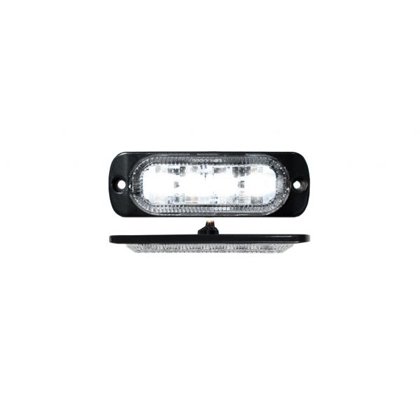 Racesport RS70014W 4-LED Ultra Slim Flush Mount 19-Flash Pattern Marker Strobe Light (White)