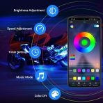 Racesport RSMCACS RGB Multi-Color LED Motorcycle Accent Strip Light Kit with Bluetooth and RF Remote Control Race Sport Lighting