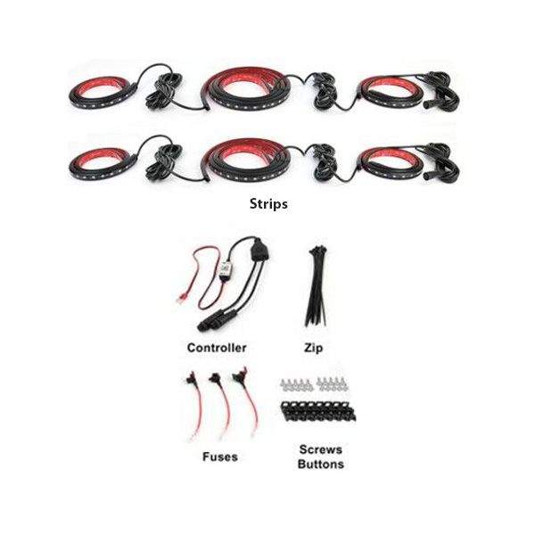 Racesport RSUCACS RGB Chasing Style 6-Piece Underbody LED Kit with ColorADAPT Remote and ColorSMART APP Control Options