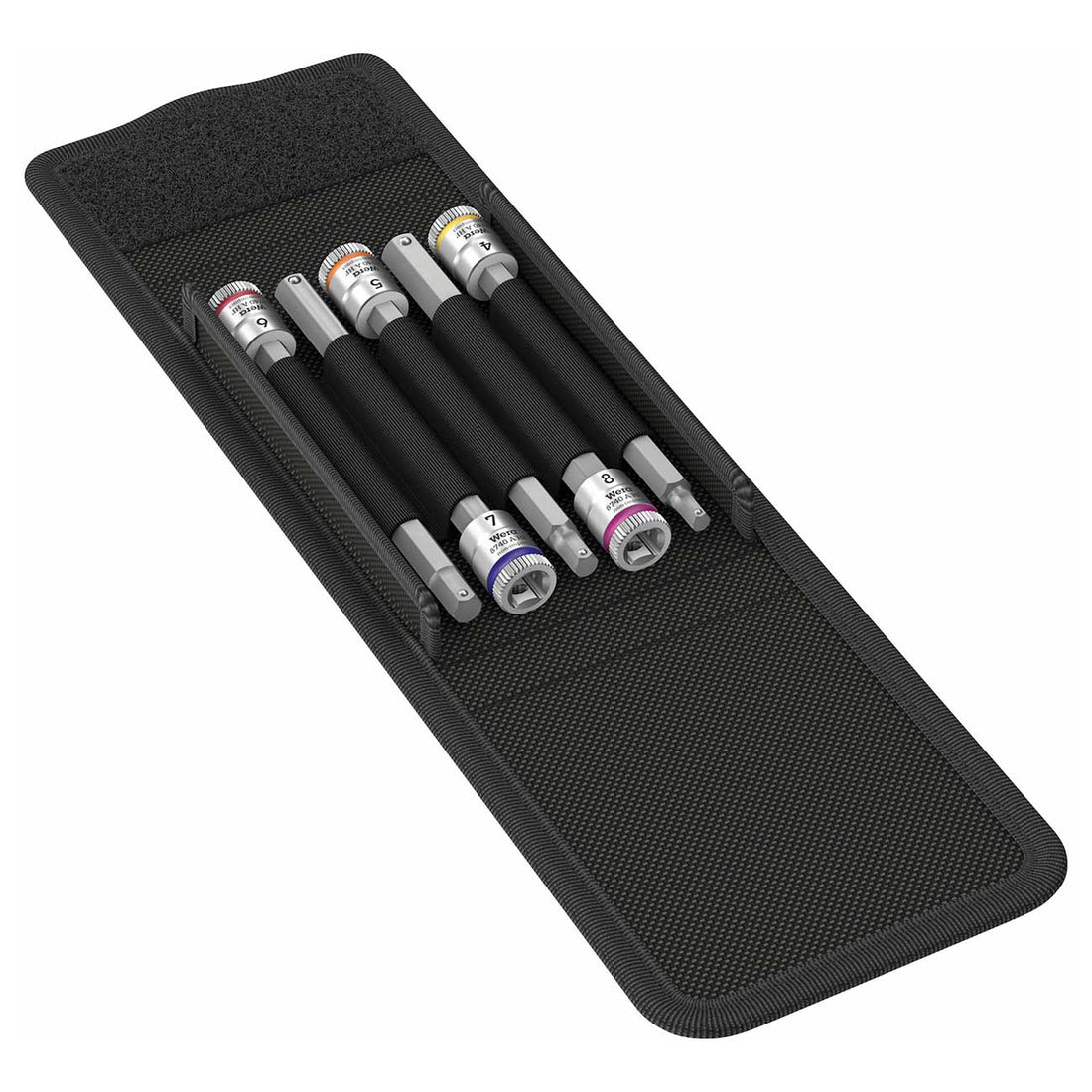WERA 05003345001 Zyklop 1/4" Drive Long Metric Hex-Plus Bit Socket Set (5 Piece Set) Wera