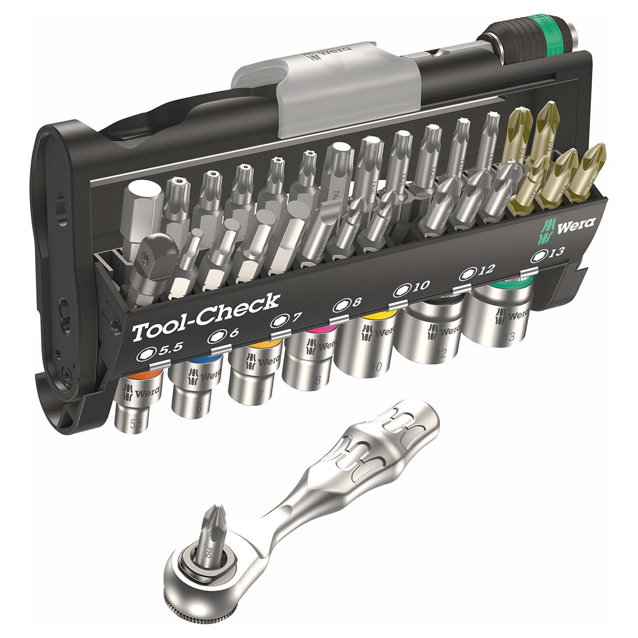 WERA 05073220001 TOOL CHECK 1 Metric 1/4" Socket/Bit Driver Set (38-Piece Set) Wera
