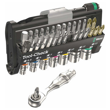WERA 05073220001 TOOL CHECK 1 Metric 1/4" Socket/Bit Driver Set (38-Piece Set) Wera