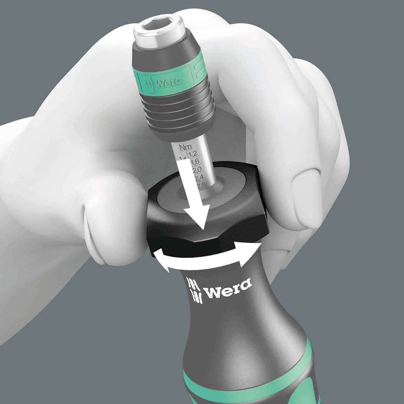WERA 05074701001 Adjustable Torque Screwdriver Handle with Quick-Release Chuck (NM Scale) Wera