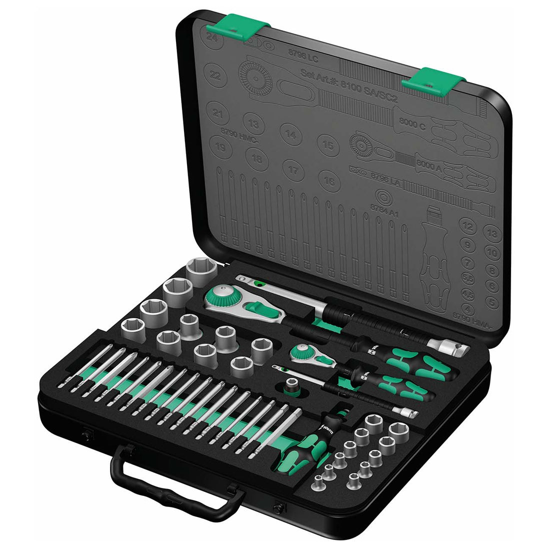 WERA 05160785001 Zyklop Metric 1/4" & 1/2" Drive Speed Ratchet Socket/Bit Set (43-Piece Set) Wera