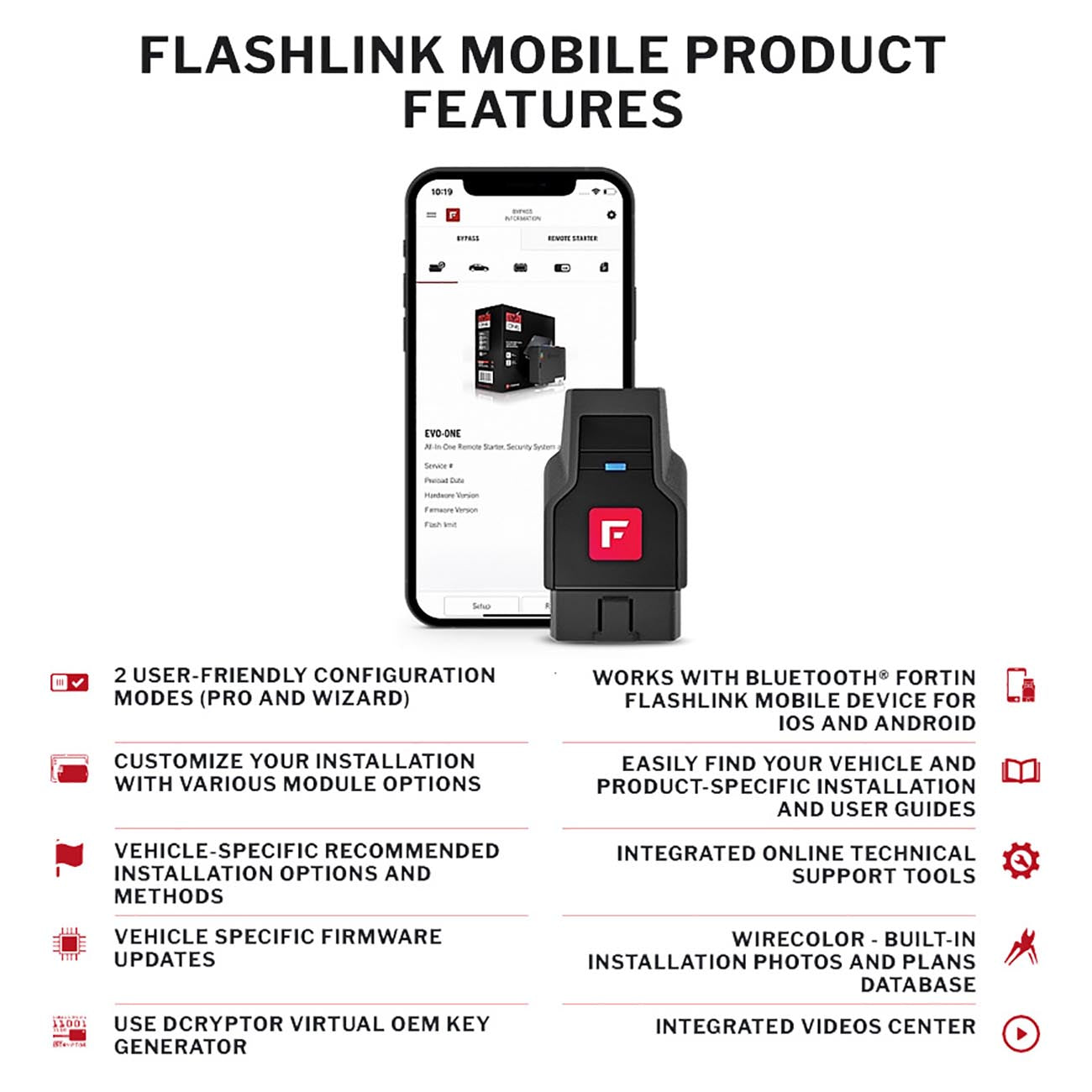 Fortin FLASHLINKMOBILE Bluetooth Firmware Update Module for iOS and Android Platforms Fortin