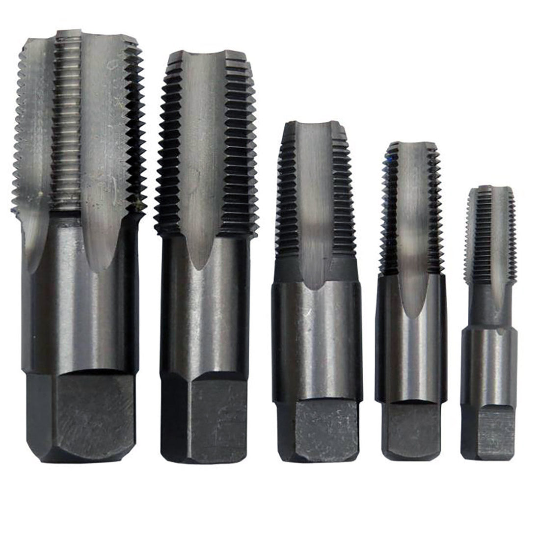 DRILL POUCSNPT5 AMERICA Carbon Steel NPT Pipe Tap Set In Carry Pouch 1/8" - 3/4" (5 Piece Set) DRILL